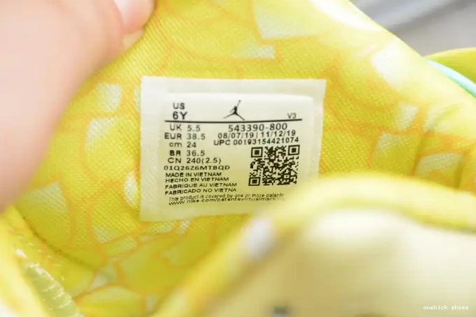 Rep Onekick Jordan (GS) 6 Dynamic Retro Floral Air 543390-800 Yellow 0329